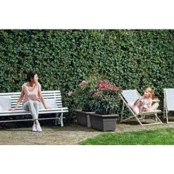 Jardinière Elho Algarve Terrasse Roues 80cm Anthracite -ELHO Soldes 26842723 4