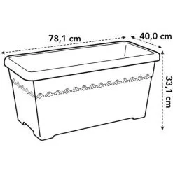 Jardinière Elho Algarve Terrasse Roues 80cm Anthracite -ELHO Soldes 26842723 5