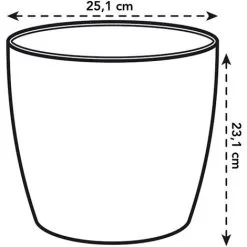 Pot De Fleurs Elho Brussels Diamond Rond Ø25cm Rouge -ELHO Soldes 26845138 4