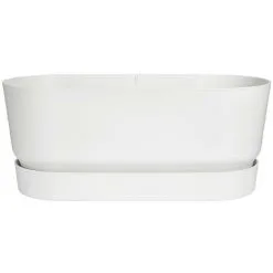 Jardinière Greenville Terrasse 60 X 26 X 24,4 Cm Avec Roulettes - Blanc - Elho - Blanc