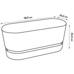 Jardinière Greenville Terrasse 60 X 26 X 24,4 Cm Avec Roulettes - Gris Béton - Elho - Gris -ELHO Soldes 30810505 4