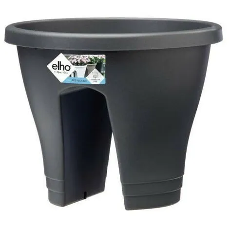 ELHO Bac De Balcon Corsica Flower Bridge 30 - Gris Anthracite - Extérieur & Balcon - L 29,6 X W 29,6 X H 24 Cm 2 ELHO Bac De Balcon Corsica Flower Bridge 30 - Gris Anthracite - Extérieur & Balcon - L 29,6 X W 29,6 X H 24 Cm – Image 2