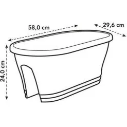 ELHO Bac De Balcon Corsica Flower Bridge 60 - Blanc - Extérieur & Balcon - L 29,6 X W 58 X H 24 Cm -ELHO Soldes 44410102 5