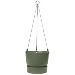 ELHO Pot De Fleurs A Suspendre Greenville 24 - Extérieur - Ø 23,9 X H 20,3 Cm - Vert Feuille