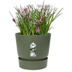 ELHO Pot De Fleurs Rond Greenville 30 - Extérieur - Ø 29,5 X H 27,8 Cm - Vert Feuille -ELHO Soldes 44412866 4