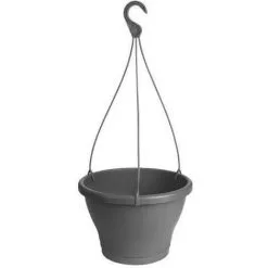 ELHO Pot De Fleurs A Suspendre Corsica 30 - Gris Anthracite - Extérieur & Balcon - Ø 29,4 X H 21,1 Cm
