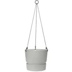 ELHO Pot De Fleurs A Suspendre Greenville 24 - Extérieur - Ø 23,9 X H 20,3 Cm - Gris Béton Vivant