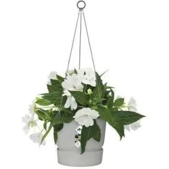 ELHO Pot De Fleurs A Suspendre Greenville 24 - Extérieur - Ø 23,9 X H 20,3 Cm - Gris Béton Vivant -ELHO Soldes 44414133 3