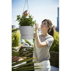 ELHO Pot De Fleurs A Suspendre Greenville 24 - Extérieur - Ø 23,9 X H 20,3 Cm - Gris Béton Vivant -ELHO Soldes 44414133 5