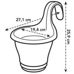 ELHO Jardiniere De Balcon Corsica Simple - Gris Anthracite - Extérieur & Balcon - L 19,4 X W 27,1 X H 25,9 Cm -ELHO Soldes 44414272 5