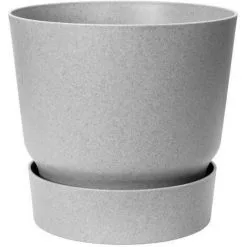 ELHO Pot De Fleurs Rond Greenville 30 - Extérieur - Ø 29,5 X H 27,8 Cm - Gris Béton Vivant