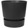 Pot De Fleurs Rond En Plastique Ø 40 Cm Elho Greenville Round Noir Pour Jardin Et Balcon - Noir
