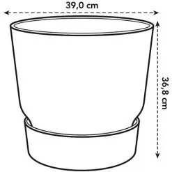 Pot De Fleurs Rond En Plastique Ø 40 Cm Elho Greenville Round Noir Pour Jardin Et Balcon - Noir -ELHO Soldes 49402464 4