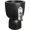 Pot De Fleurs Rond En Plastique Extérieur/intérieur Ø 35 Cm Elho Pure Coupe Noir - Noir