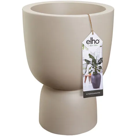 Pot De Fleurs Rond En Plastique Extérieur/intérieur Ø 35 Cm Elho Pure Coupe Greige - Beige 1 Pot De Fleurs Rond En Plastique Extérieur/intérieur Ø 35 Cm Elho Pure Coupe Greige - Beige