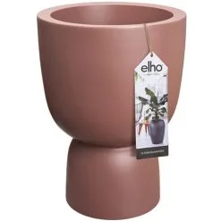 Pot De Fleurs Rond En Plastique Extérieur/intérieur Ø 41 Cm Elho Pure Coupe Brun Rosé - Brun