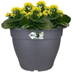 Elho Bac à Fleurs Rond Jardinière Anthracite En Plastique Pour Extérieur Jardin Terrasse Pot De Fleurs 7 Liter (de)