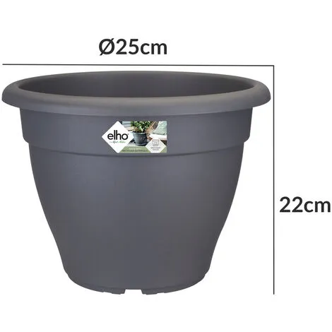 Elho Bac à Fleurs Rond Jardinière Anthracite En Plastique Pour Extérieur Jardin Terrasse Pot De Fleurs 7 Liter (de) 3 Elho Bac à Fleurs Rond Jardinière Anthracite En Plastique Pour Extérieur Jardin Terrasse Pot De Fleurs 7 Liter (de) – Image 3
