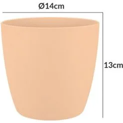 Elho Bac à Fleurs Rond Jardinière Pêche Bleu Or En Plastique Pour Extérieur Jardin Terrasse Pot De Fleurs Nude/1,4 Liter (de) -ELHO Soldes 50002479 3