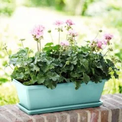 ELHO Bac à Fleurs Jardinière En Plastique Pour Jardin Balcon Maison Pot De Fleurs Rectangulaire Mint/8 Liter (de) -ELHO Soldes 50002482 3