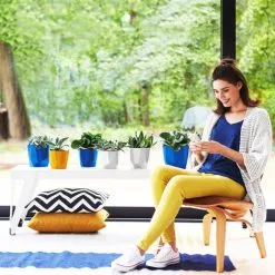 ELHO Jardinière Carré Pot De Fleur Blanc 1,5L Bac à Fleur En Plastique Pour Exterieur Jardin Terrasse -ELHO Soldes 50267150 3