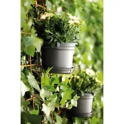 ELHO Jardinière Ronde Pot De Fleur Noir 2,5L Bac à Fleurs En Plastique Pour Jardin Terrasse Décoration -ELHO Soldes 50267152 3