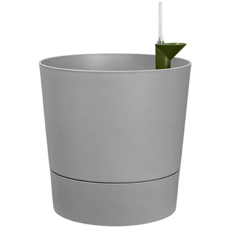 Pot De Fleurs Rond Extérieur/intérieur Ø 30 Cm Elho Aqua Care Greensense Gris Ciment - Gris 2 Pot De Fleurs Rond Extérieur/intérieur Ø 30 Cm Elho Aqua Care Greensense Gris Ciment - Gris – Image 2
