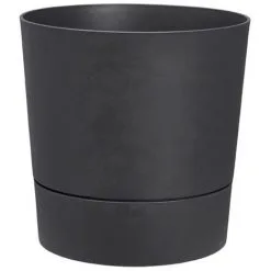 Pot De Fleurs Rond Extérieur/intérieur Ø 35 Cm Elho Aqua Care Greensense Gris Charbon - Gris