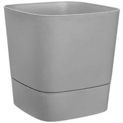 Pot De Fleurs Carré Extérieur/intérieur 38 X 38 Cm Elho Aqua Care Greensense Gris Ciment - Gris -ELHO Soldes 50879423 3