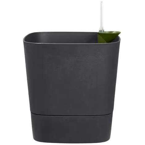 Pot De Fleurs Carré Extérieur/intérieur 38 X 38 Cm Elho Aqua Care Greensense Gris Charbon - Gris 2 Pot De Fleurs Carré Extérieur/intérieur 38 X 38 Cm Elho Aqua Care Greensense Gris Charbon - Gris – Image 2