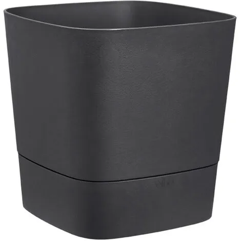 Pot De Fleurs Carré Extérieur/intérieur 38 X 38 Cm Elho Aqua Care Greensense Gris Charbon - Gris 3 Pot De Fleurs Carré Extérieur/intérieur 38 X 38 Cm Elho Aqua Care Greensense Gris Charbon - Gris – Image 3