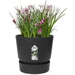ELHO Pot De Fleurs Rond Greenville 30 - Extérieur - Ø 29,5 X H 27,8 Cm - Vivre Noir -ELHO Soldes 50896491 4
