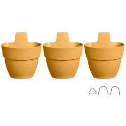 3 Balconnières En Plastique Elho Vibia Campana Forêt Verticale Jaune Miel - Ø 17 Cm - Vert -ELHO Soldes 51291813 4