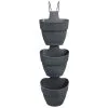 3 Balconnières En Plastique Elho Vibia Campana Forêt Verticale Anthracite - Ø 17 Cm - Vert
