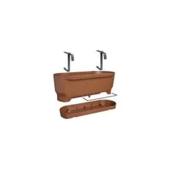 ELHO - Pot De Fleurs - Greenville Easy Balcony 52 - Marron Glacé - Balcon - L 21.2 X W 52 X H 19.4 Cm