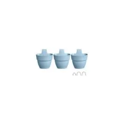 ELHO - Pot De Fleurs - Vibia Campana Foret Vertical Set/3 - Bleu Vintage - Balcon Extérieur - L 17.1 X W 20.7 X H 29.7 Cm