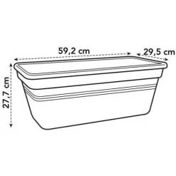 ELHO Jardiniere Green Basics 60 - Vivre Noir - Extérieur - XXL - L 29,5 X W 59,2 X H 27,7 Cm -ELHO Soldes 58538144 5