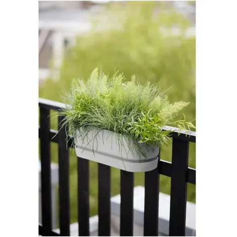 ELHO - Pot De Fleurs - Greenville Easy Balcony 52 - Blanc - Balcon - L 21.2 X W 52 X H 19.4 Cm 2 ELHO - Pot De Fleurs - Greenville Easy Balcony 52 - Blanc - Balcon - L 21.2 X W 52 X H 19.4 Cm – Image 2