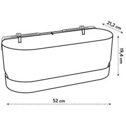 ELHO - Pot De Fleurs - Greenville Easy Balcony 52 - Blanc - Balcon - L 21.2 X W 52 X H 19.4 Cm 7 ELHO - Pot De Fleurs - Greenville Easy Balcony 52 - Blanc - Balcon - L 21.2 X W 52 X H 19.4 Cm -ELHO Soldes 58545490 4