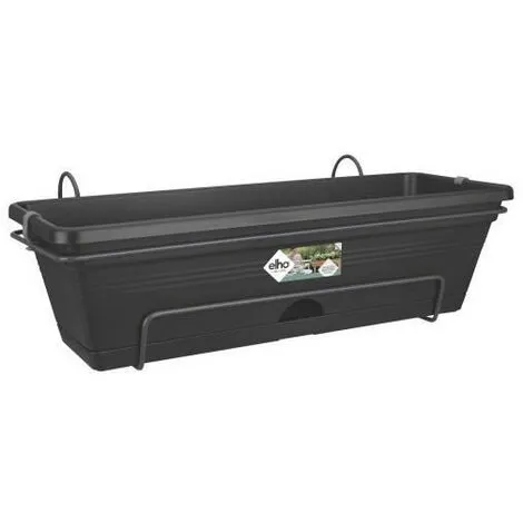 ELHO Balconniere Green Basics Allin1 50 - Extérieur & Balcon - L 25,7 X W 47,3 X H 16,7 Cm - Vivre Noir 2 ELHO Balconniere Green Basics Allin1 50 - Extérieur & Balcon - L 25,7 X W 47,3 X H 16,7 Cm - Vivre Noir – Image 2