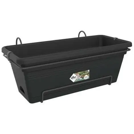 ELHO Balconniere Green Basics Allin1 55 - Extérieur & Balcon - XL - L 32,3 X W 56,4 X H 22,7 Cm - Vivre Noir 2 ELHO Balconniere Green Basics Allin1 55 - Extérieur & Balcon - XL - L 32,3 X W 56,4 X H 22,7 Cm - Vivre Noir – Image 2