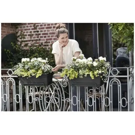 ELHO Balconniere Green Basics Allin1 55 - Extérieur & Balcon - XL - L 32,3 X W 56,4 X H 22,7 Cm - Vivre Noir 4 ELHO Balconniere Green Basics Allin1 55 - Extérieur & Balcon - XL - L 32,3 X W 56,4 X H 22,7 Cm - Vivre Noir – Image 4