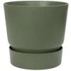ELHO Pot De Fleurs Rond Greenville 25 - Extérieur - Ø 24,48 X H 23,31 Cm - Vert Feuille