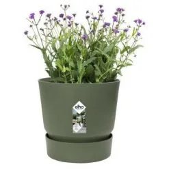 ELHO Pot De Fleurs Rond Greenville 25 - Extérieur - Ø 24,48 X H 23,31 Cm - Vert Feuille -ELHO Soldes 58552771 3