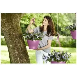 ELHO Pot De Fleurs A Suspendre Corsica 30 - Violet Vif - Extérieur & Balcon - Ø 29,4 X H 21,1 Cm -ELHO Soldes 58552775 3