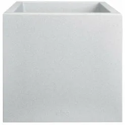 Jardinière Carré En Plastique 30 X 30 Cm Elho Vivo Next Square Ciment Clair - Gris