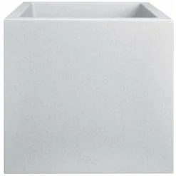 Jardinière Carré En Plastique 40 X 40 Cm Elho Vivo Next Square Ciment Clair - Gris