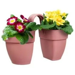 ELHO - Pot De Fleurs - Vibia Campana Flower Twin 21 - Rose Poussiere - Balcon Extérieur - L 38.4 X W 20.5 X H 26.5 Cm -ELHO Soldes 60106966 3