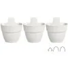 ELHO - Pot De Fleurs - Vibia Campana Foret Vertical Set/3 - Blanc Soie - Balcon Extérieur - L 17.1 X W 20.7 X H 29.7 Cm