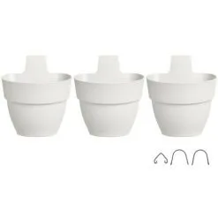 ELHO - Pot De Fleurs - Vibia Campana Foret Vertical Set/3 - Blanc Soie - Balcon Extérieur - L 17.1 X W 20.7 X H 29.7 Cm